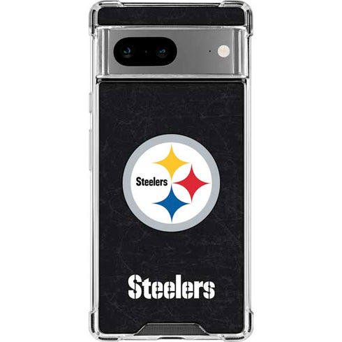 NFL Pittsburgh Steelers Distressed Google Pixel 8a Clear Case